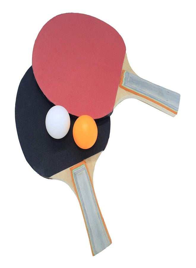 AASA Indoor Outdoor Playing Wooden Table Tennis Rackets Set for Kids (Multicolor, 2 Rackets with 3 Balls) - Image 1